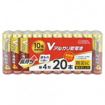 Vアルカリ乾電池 単4形 20本パック [品番]08-4129