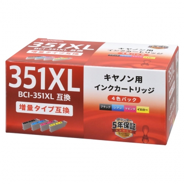 キヤノン互換インク BCI-351XL 増量タイプ 4色パック [品番]01-7788