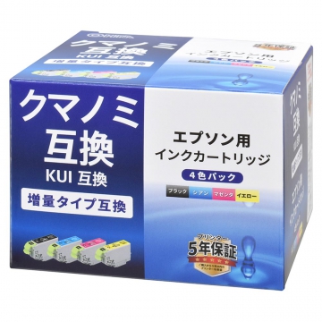 エプソン互換インク クマノミ KUI 増量タイプ 4色パック [品番]01-7799