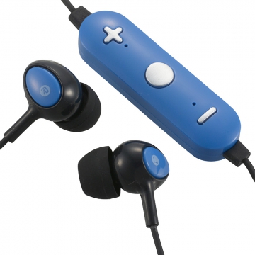 AudioCommワイヤレスイヤホン コントローラー付 ブルー [品番]03-0341