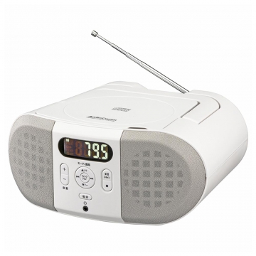 AudioComm CDラジオ 2電源対応 白 [品番]03-5555