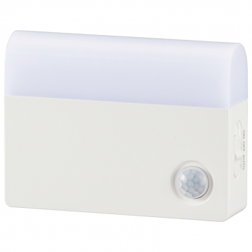 LEDセンサーライト 明暗+人感 屋内用 40lm 電池式 [品番]06-0143