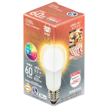 LED電球 E26 60形相当 電球色 [品番]06-3861