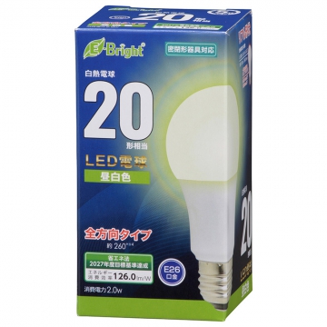 LED電球 E26 20形相当 昼白色 [品番]06-4338