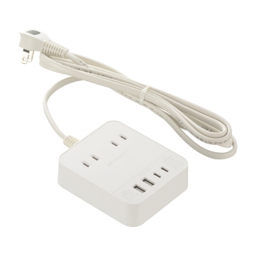 2個口タップ PD対応30W 2m 白 [品番]00-1082