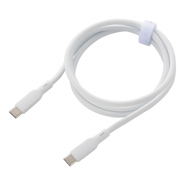 AudioComm なめらかケーブル USB-C to C 1m ホワイト [品番]01-7338