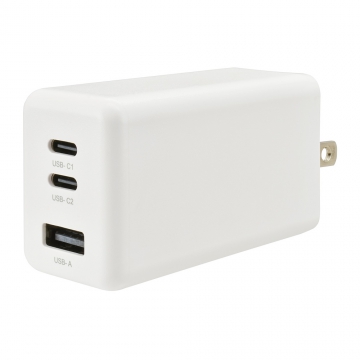 AudioComm PD/QC3.0対応 AC充電器(Type-A+Type-C×2搭載) [品番]01-7370
