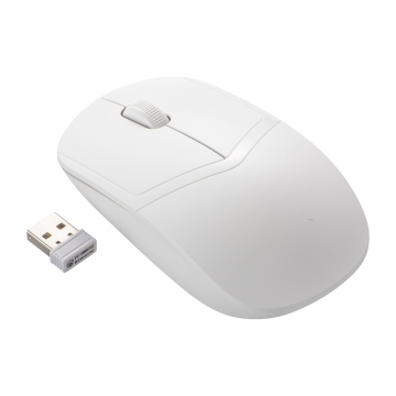 PCGEAR 無線光学式静音マウス Mサイズ ホワイト [品番]01-3159