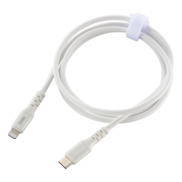 SmartComm やわらかケーブル USB-C to Lightning 1m ホワイト [品番]01-7351