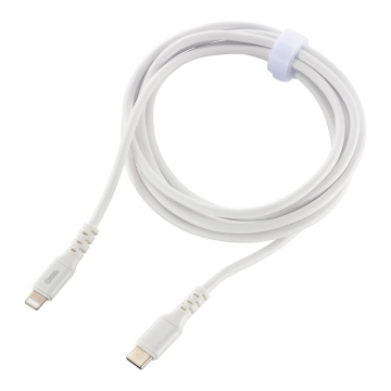 SmartComm やわらかケーブル USB-C to Lightning 2m ホワイト [品番]01-7352